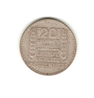 355/ FRANCE : 20 Francs Turin 1934 (argent) - 20 Francs