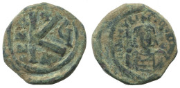 FLAVIUS MAURICIUS 1/2 FOLLIS Antique BYZANTIN Pièce 6.4g/24mm #AA533.19.F.A - Byzantinische Münzen