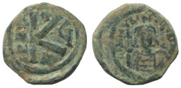 FLAVIUS MAURICIUS 1/2 FOLLIS Antique BYZANTIN Pièce 6.4g/24mm #AA533.19.F.A - Byzantines