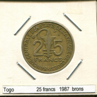 25 FRANCS CFA 1987 WESTERN AFRICAN STATES (BCEAO) Münze #AS351.D.A - Altri – Africa