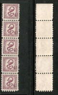 SPAIN    40 CENTIMOS PHARMACEUTICAL STAMP UNUSED STRIP Of 5 (CONDITION PER SCAN) (GL1-10) - Revenue Stamps