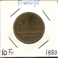 10 FRANCS 1980 FRANCIA FRANCE Moneda #AM416.E.A - 10 Francs