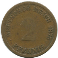 2 PFENNIG 1875 F ALEMANIA Moneda GERMANY #AD482.9.E.A - 2 Pfennig