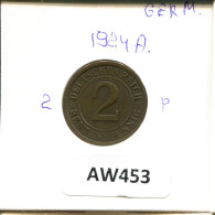 2 PFENNIG 1924 A ALEMANIA Moneda GERMANY #AW453.E.A - 2 Pfennig