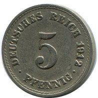 5 PFENNIG 1912 A ALEMANIA Moneda GERMANY #DB193.E.A - 5 Pfennig