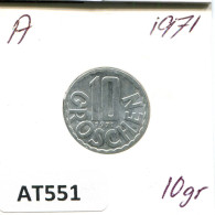 10 GROSCHEN 1971 AUSTRIA Moneda #AT551.E.A - Austria