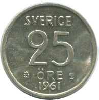 25 ORE 1961 SCHWEDEN SWEDEN SILBER Münze #AC527.2.D.A - Svezia