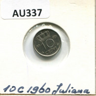 10 CENT 1960 NEERLANDÉS NETHERLANDS Moneda #AU337.E.A - 1948-1980: Juliana