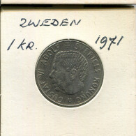 1 KRONE 1971 SCHWEDEN SWEDEN Münze #AR514.D.A - Svezia