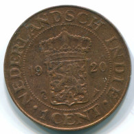 1 CENT 1920 INDIAS ORIENTALES DE LOS PAÍSES BAJOS INDONESIA Copper #S10091.E.A - Indes Néerlandaises