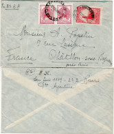 ARGENTINA 1946  AIRMAIL LETTER SENT FROM ROSARIO TO CHATILLON - Covers & Documents
