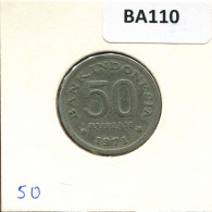50 RUPIAH 1971 INDONESIA Coin #BA110.U.A - Indonésie