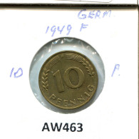 10 PFENNIG 1949 F DEUTSCHLAND Münze GERMANY #AW463.D.A - 10 Pfennig