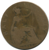 HALF PENNY 1919 UK GREAT BRITAIN Coin #AG797.1.U.A - C. 1/2 Penny