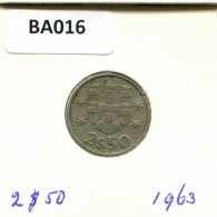 2 $ 50 ESCUDOS 1963 PORTUGAL Moneda #BA016.E.A - Portogallo