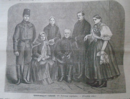 D203462 P372 - Slovakia -Dobsina  Dobšiná - Folklore - Costumes -Trachten   -  Woodcut From A Hungarian Newspaper  1866 - Prenten & Gravure