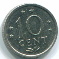 10 CENTS 1971 ANTILLES NÉERLANDAISES Nickel Colonial Pièce #S13459.F.A - Niederländische Antillen