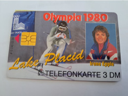 DUITSLAND/ GERMANY  CHIPCARD /OLYMPIA 1980 LAKE PLACID /SKIEYING/ 1000  EX/ 3 DM  CARD / O 240 / MINT CARD     **16753** - S-Series : Sportelli Con Pubblicità Di Terzi
