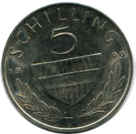 5 SCHILLING 1990 AUSTRIA Coin #AZ568.U.A - Oostenrijk
