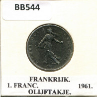 1 FRANC 1961 FRANCIA FRANCE Moneda #BB544.E.A - 1 Franc