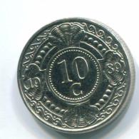 10 CENTS 1989 NETHERLANDS ANTILLES Nickel Colonial Coin #S11317.U.A - Niederländische Antillen