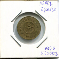 2 PAISA 1943 NEPAL Coin #AR737.U.A - Népal