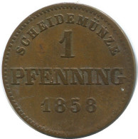SAXE-WEIMAR-EISENACH 1 PFENNIG 1858 German States #DE10547.12.D.A - Sonstige & Ohne Zuordnung