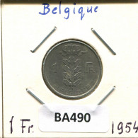 1 FRANC 1954 Französisch Text BELGIEN BELGIUM Münze #BA490.D.A - 1 Franc