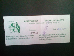 Ticket D'entrée Hongrie / Hungary / Magyarország - Tickets D'entrée