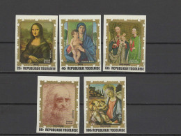 Togo 1972 Paintings Botticelli, Bellini, Da Vinci Etc. Set Of 5 Imperf. MNH -scarce- - Autres & Non Classés