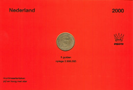 NIEDERLANDE NETHERLANDS 2000 5 GULDEN 2000 EURO SOCCER FOOTBALL #SET1038.7.D.A - Jahressets & Polierte Platten