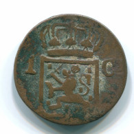 1 CENT 1839 INDES ORIENTALES NÉERLANDAISES INDONÉSIE INDONESIA Copper Colonial Pièce #S11696.F.A - Dutch East Indies