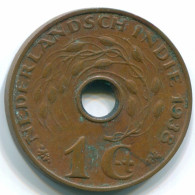 1 CENT 1938 NIEDERLANDE OSTINDIEN INDONESISCH Bronze Koloniale Münze #S10271.D.A - Indes Néerlandaises