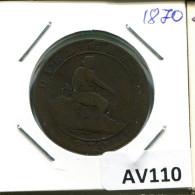 10 CENTIMOS 1870 SPANIEN SPAIN Münze #AV110.D.A - Altri & Non Classificati