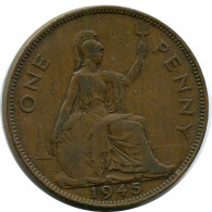 PENNY 1945 UK GROßBRITANNIEN GREAT BRITAIN Münze #AZ625.D.A - D. 1 Penny