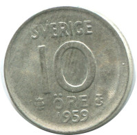10 ORE 1959 SWEDEN SILVER Coin #AD023.2.U.A - Svezia