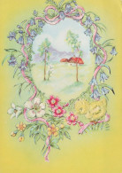 PASQUA POLLO UOVO Vintage Cartolina CPSM #PBP044.A - Easter