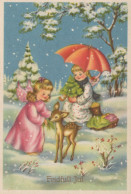 ENGEL WEIHNACHTSFERIEN Feiern & Feste Vintage Ansichtskarte Postkarte CPSM #PAH120.A - Engel