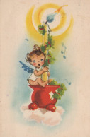 ANGEL CHRISTMAS Holidays Vintage Postcard CPSMPF #PAG795.A - Angeli