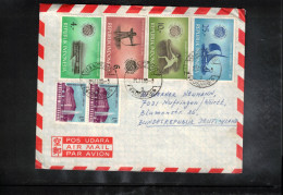 Indonesia 1963 Sport - Tennis,Sailing,Archery Interesting Airmail Letter - Indonesia