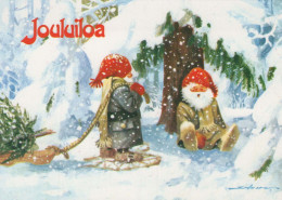 PÈRE NOËL Bonne Année Noël GNOME Vintage Carte Postale CPSM #PAY982.A - Santa Claus