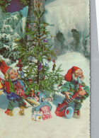 SANTA CLAUS Happy New Year Christmas GNOME Vintage Postcard CPSM #PAY509.A - Santa Claus