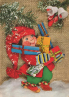 BABBO NATALE Buon Anno Natale GNOME Vintage Cartolina CPSM #PAY496.A - Santa Claus