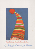 BABBO NATALE Buon Anno Natale GNOME Vintage Cartolina CPSM #PAY176.A - Santa Claus