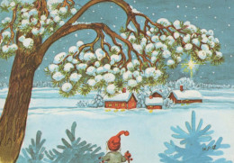 WEIHNACHTSMANN SANTA CLAUS Neujahr Weihnachten GNOME Vintage Ansichtskarte Postkarte CPSM #PAW922.A - Santa Claus