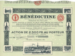 Titre De 1950 - Bénédictine -Distillerie De La Liqueur De L'Ancienne Abbaye De Fécamp - Blanco - Déco - EF - Industry