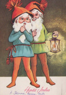 SANTA CLAUS Happy New Year Christmas GNOME Vintage Postcard CPSM #PAW533.A - Santa Claus
