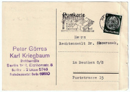 Company PC Peter Görres & Karl Kriegbaum Attorneys At Law Berlin Seal 10.03.38 Postal Items Moderate Fee Delivery Free! - Postcards