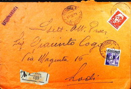 RSI 1943 - 1945 Raccomandata Da Piacenza  - S7517 - Poststempel