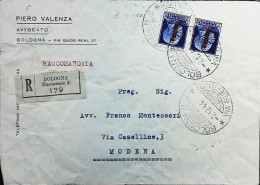 RSI 1943 - 1945 Lettera Raccomandata Da Bologna  - S7476 - Marcophilie